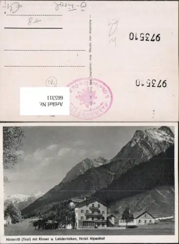 665311,Hinterriß Vomp mit Risser Laliderfalken Hotel Alpenhof