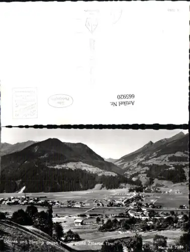 665920,Foto Ak Uderns u. Finsing geg. Finsinggrund Zillertal