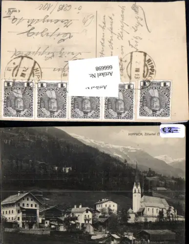 666698,Hippach im Zillertal Tirol Überfrankiert Frankatur 5 heller