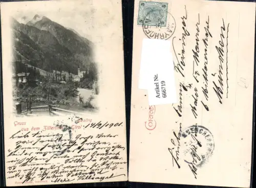 666719,Gruss aus dem Zillertal Ginzling Mayrhofen 1901 Schwaz Bez.
