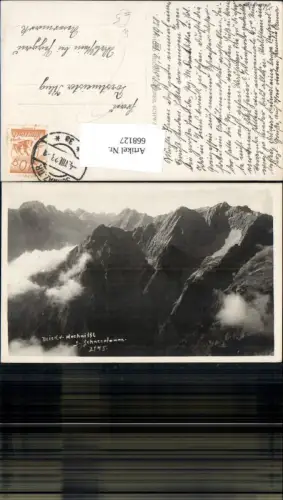 668127,Foto Ak Blick v. Hochnissl g. Schneepfanne Vomp Schwaz