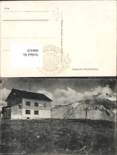 668419,Tuxerjochhaus mit Riffler Tux Hintertux Stempel Tuxerjoch Unterkunftshaus