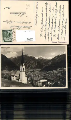 668556,Foto Ak Finkenberg Zillertal Ansicht m. Kirche
