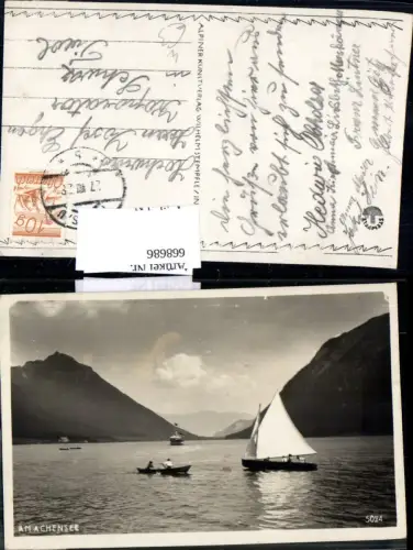 668686,Foto Ak Am Achensee Eben a. Achensee Segel Schiff Dampfer