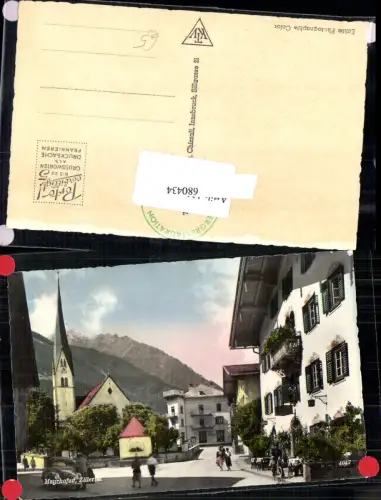 680434 Mayrhofen im Zillertal Oldtimer Straßenpartie Gasthaus Fahrrad Kennzeichen