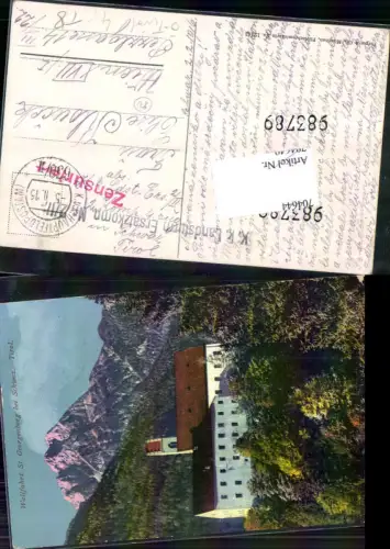 704644 St. Georgenberg bei Schwaz Fiecht Stans Feldpost Zensur pub Purger e Co.