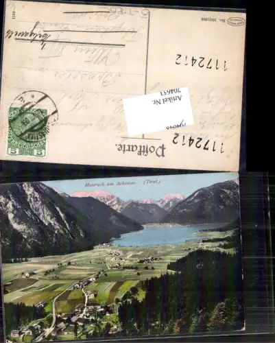 704653 Maurach am Achensee b. Pertisau pub Robert Warger 180/1909