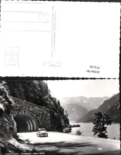 711126 Foto AK Seehoftunnel Achensee b. Archenkirch VW Käfer