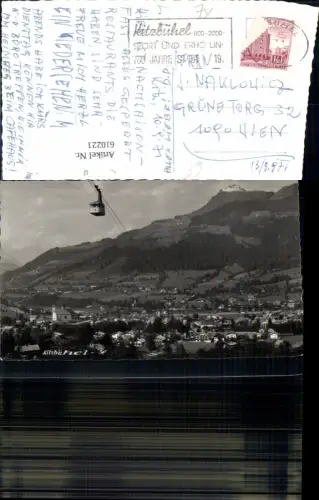 610221,Foto Ak Kitzbühel Ansicht m. Seilbahn Gondel