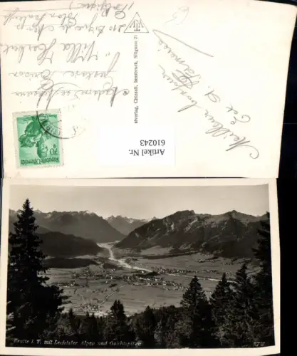 610243,Foto Ak Reutte i. Tirol m. Lechtaler Alpen u. Gaichtspitze