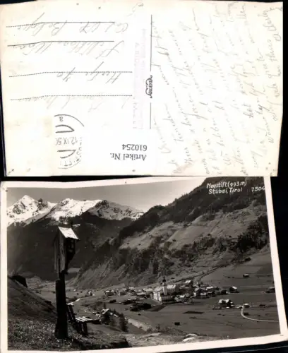 610254,Foto Ak Neustift i. Stubai Wegkreuz Kreuz