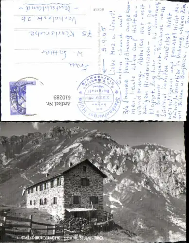 610289,Foto Ak Neustift im Stubaital Starkenburgerhütte m. Stubai Tirol