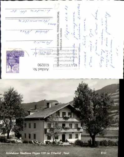610290,Foto Ak Gästehaus Neuhaus Fügen i. Zillertal
