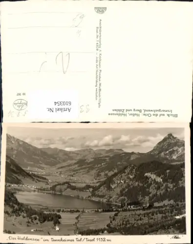 610354,Foto Ak Blick a. Haller Haldensee Innergschwend Berg u. Zöblen