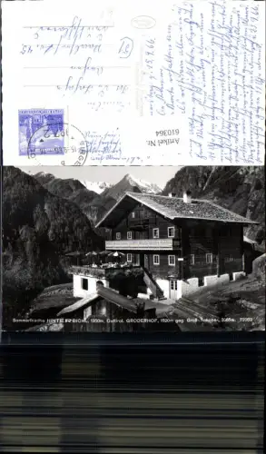 610364,Foto Ak Hinterbichl Prägraten am Großvenediger Groderhof geg. Großschober