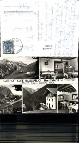 610418,Mehrbild Ak Gasthof Cafe Vallugablick Gemeinde Kaisers Lechtal Kachelofen