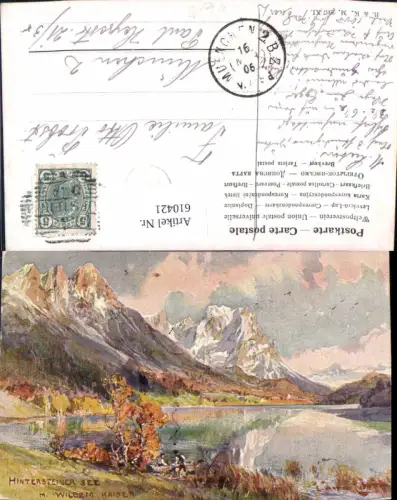 610421,Künstler Ak E. H. Compton Hintersteiner See m. Wildem Kaiser Scheffau am Wilden Kaiser
