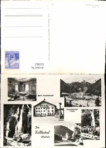 610463,Mehrbild Ak Mayrhofen Zillertal Kramerwirt Wasserfall