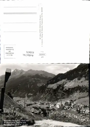 610476,Foto Ak Neustift i. Stubaital m. Brennerspitze u. Kerachspitze Wegkreuz