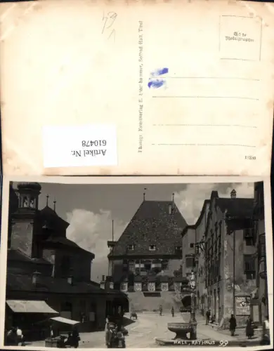 610478,Foto Ak Hall i. Tirol Rathaus Brunnen pub E. Stockhammer 99