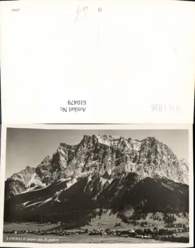 610479,Foto Ak Ehrwald geg. d. Zugspitze 1935 Ansicht