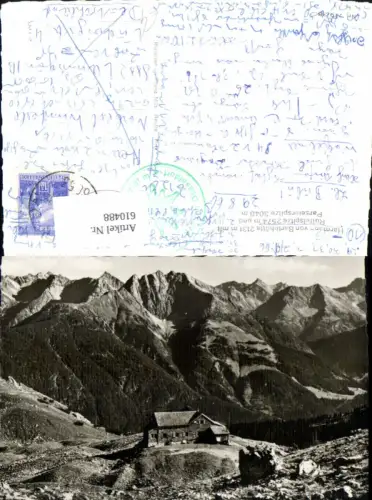 610488,Foto Ak Elbigenalp Hermann-von-Barth Hütte m. Ruitelspitze u. Parseierspitze