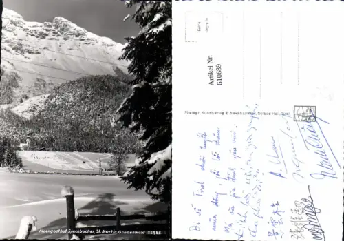 610689,Foto Ak St Martin Gnadenwald Alpengasthof Speckbacher Wintersport