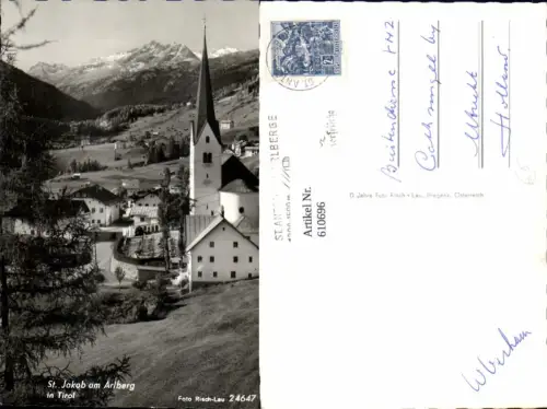 610696,Foto Ak St Jakob a. Arlberg Kirche