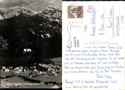 610697,Foto Ak Kampl b. Neustift i. Stubai geg. Serles