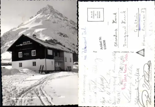 610698,Foto Ak Galtür Haus Enzian Winteransicht