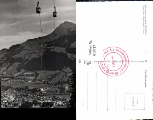 610717,Foto Ak Kitzbühel Hahnenkammbahn Blick z. Kitzbüheler Horn Seilbahn Gondel