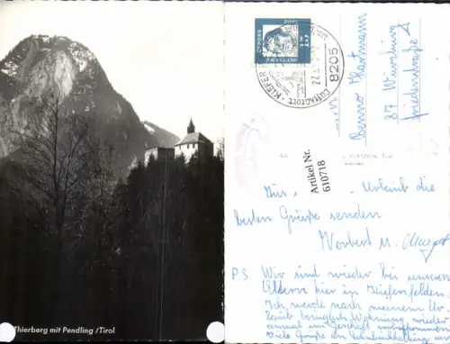 610718,Foto Ak Burg Thierberg b. Kufstein m. Pendling