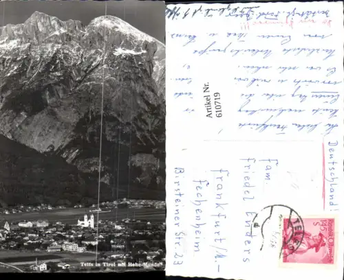 610719,Foto Ak Telfs i. Tirol m. Hohe Munde