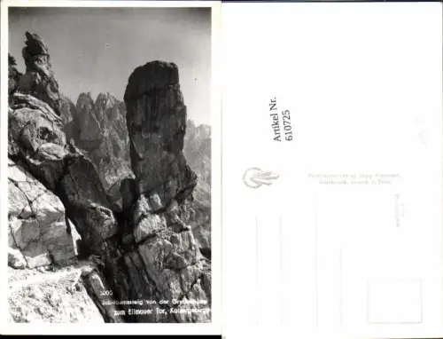610725,Foto Ak Jubiläumssteig v. d. Gruttenhütte z. Ellmauer Tor Ellmau Kaisergebirge