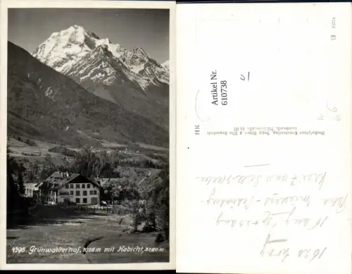 610738,Foto Ak Grünwalderhof m. Habicht Innsbruck Patsch