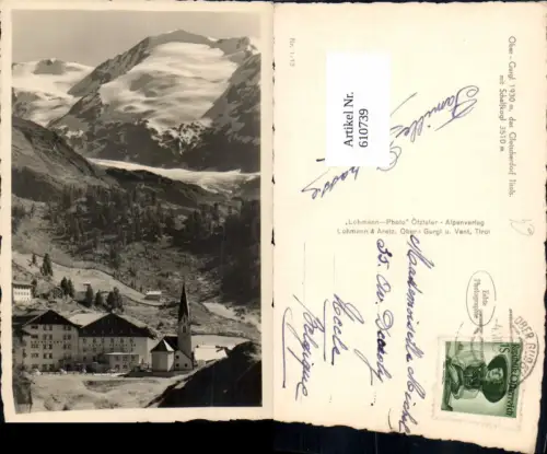 610739,Foto Ak Obergurgl Sölden m. Schalfkogl