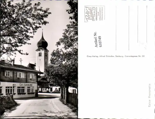 610749,Foto Ak Westendorf Ansicht m. Cafe Alpenland VW Käfer