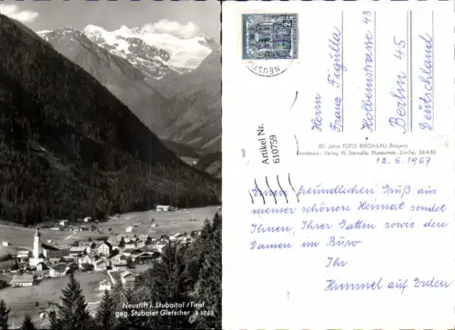 610759,Foto Ak Neustift i. Stubaital geg. Stubaier Gletscher