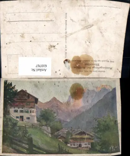 610767,Künstler Ak E. v. Handel-Mazzetti Kaisergebirge b. Kufstein Pfandlhof