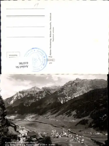 610786,Foto Ak Kartnallhof b. Neustift Stubai geg. Serles u. Kesselspitze
