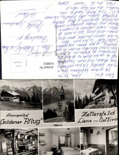 610832,Mehrbild Ak Lienz Zettersfeld Alpengasthof Goldener Pflug Seilbahn Gondel