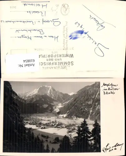 610854,Foto Ak Mayrhofen Zillertal Winteransicht pub Hruschka 3006