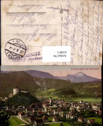 610871,Kufstein geg. d. Brünnstein Feldpost Kk Reservespital Kufstein Militärpflege