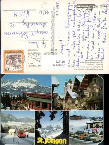 611873,Mehrbild Ak St Johann i. Tirol Bergbahn Talstation Wilder Kaiser Speckbacherstrasse Winter VW Käfer