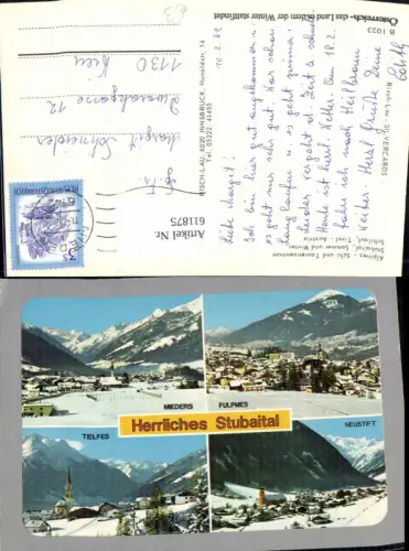611875,Mehrbild Ak Stubaital Mieders Fulpmes Neustift u. Telfes Winteransicht