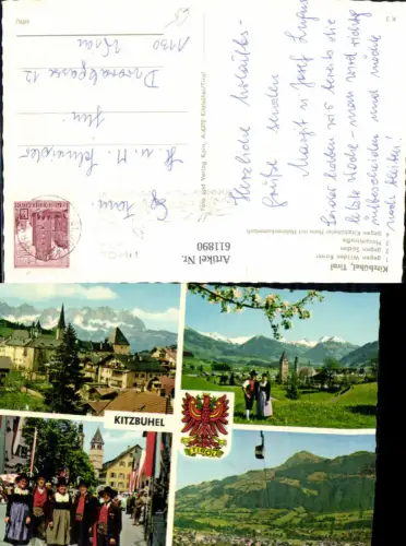 611890,Mehrbild Ak Kitzbühel geg. Wilden Kaiser geg. Süden Hauptstraße Kitzbüheler Horn Tracht