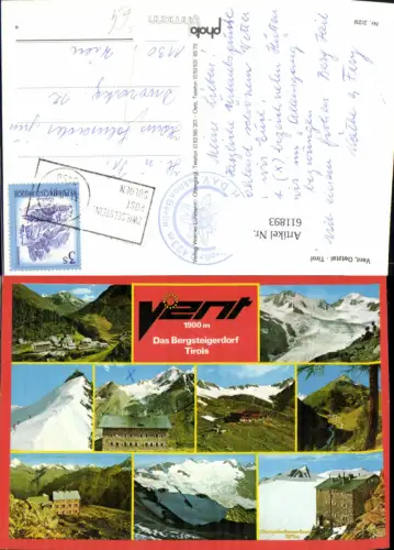 611893,Mehrbild Ak Vent Ötztal Brandenburgerhaus Breslauer Hütte Stempel Zwieselstein Post Sölden