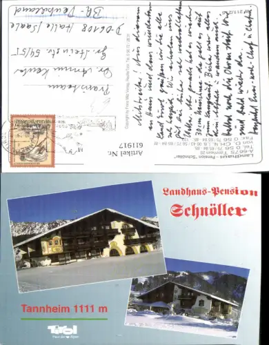611917,Mehrbild Ak Tannheim Landhaus Pension Schnöller Winteransicht
