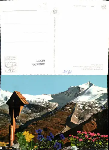613026,Hintertux Tux Blick v. Tuxerjoch auf Gefrorene Wand Zillertal Alpenflora Wegkreuz