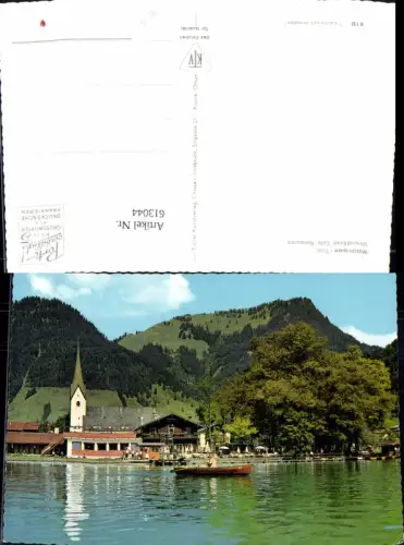 613044,Walchsee Tirol Strandbad Ansicht m. Boot Ruderboot